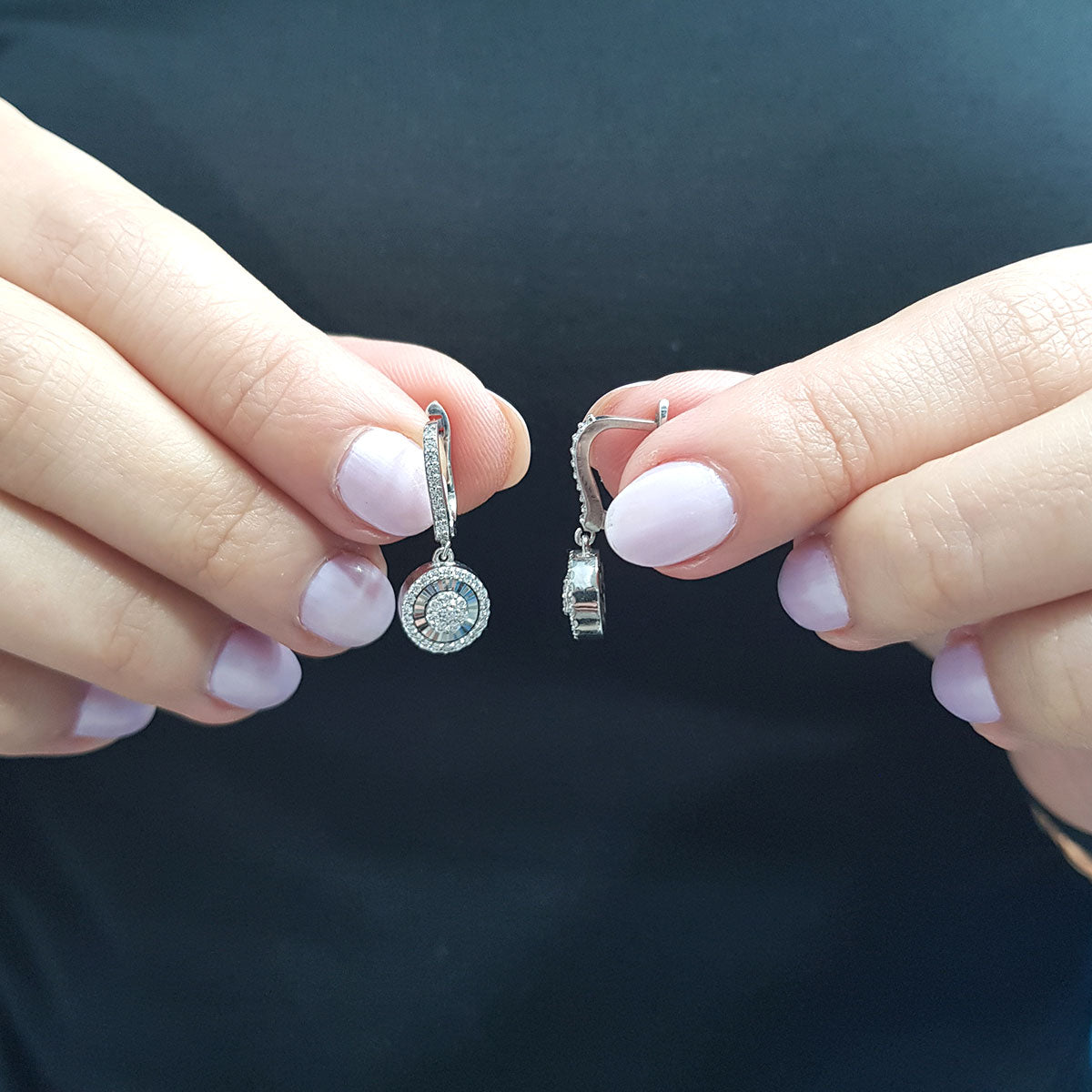 Diamond-Studded Round Susa Earrings