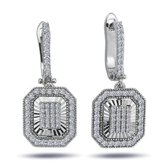 Diamond-Studded Octagon Susa Earrings