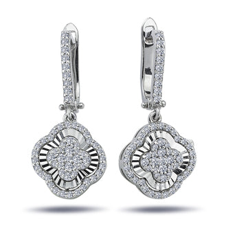 Diamond-Studded Clover Susa Earrings