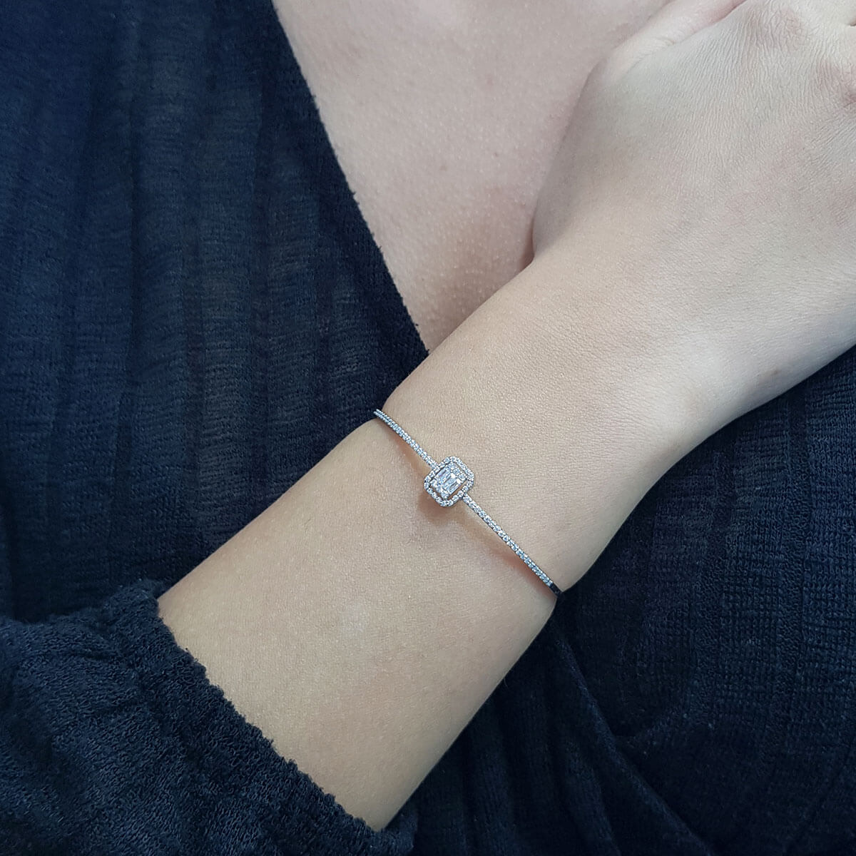 0.50 Carat Baguette Diamond Row Bracelet