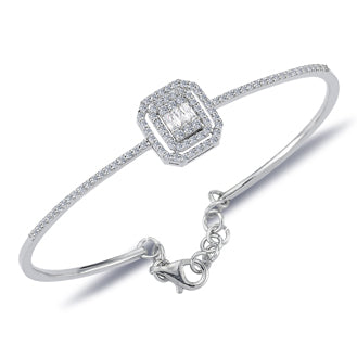 0.72 Carat Baguette Diamond Row Bracelet