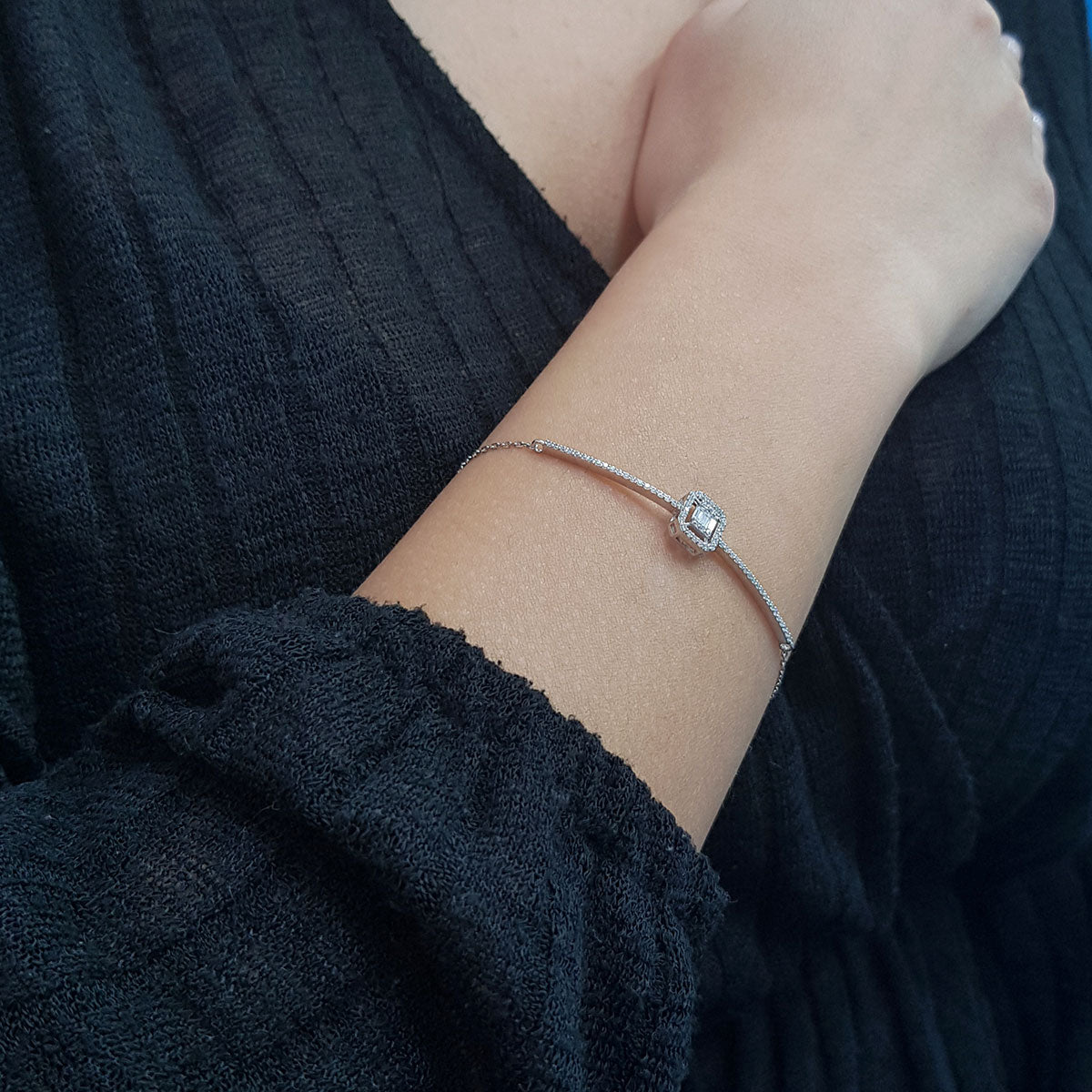 0.40 Carat Baguette Diamond Row Bracelet