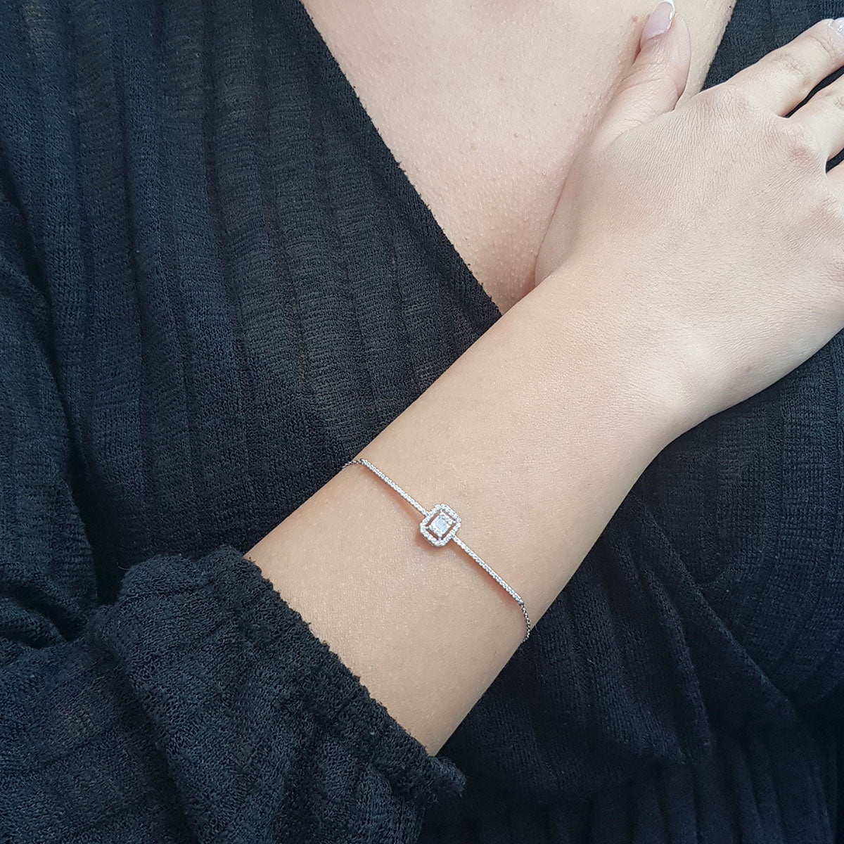 0.40 Carat Baguette Diamond Row Bracelet