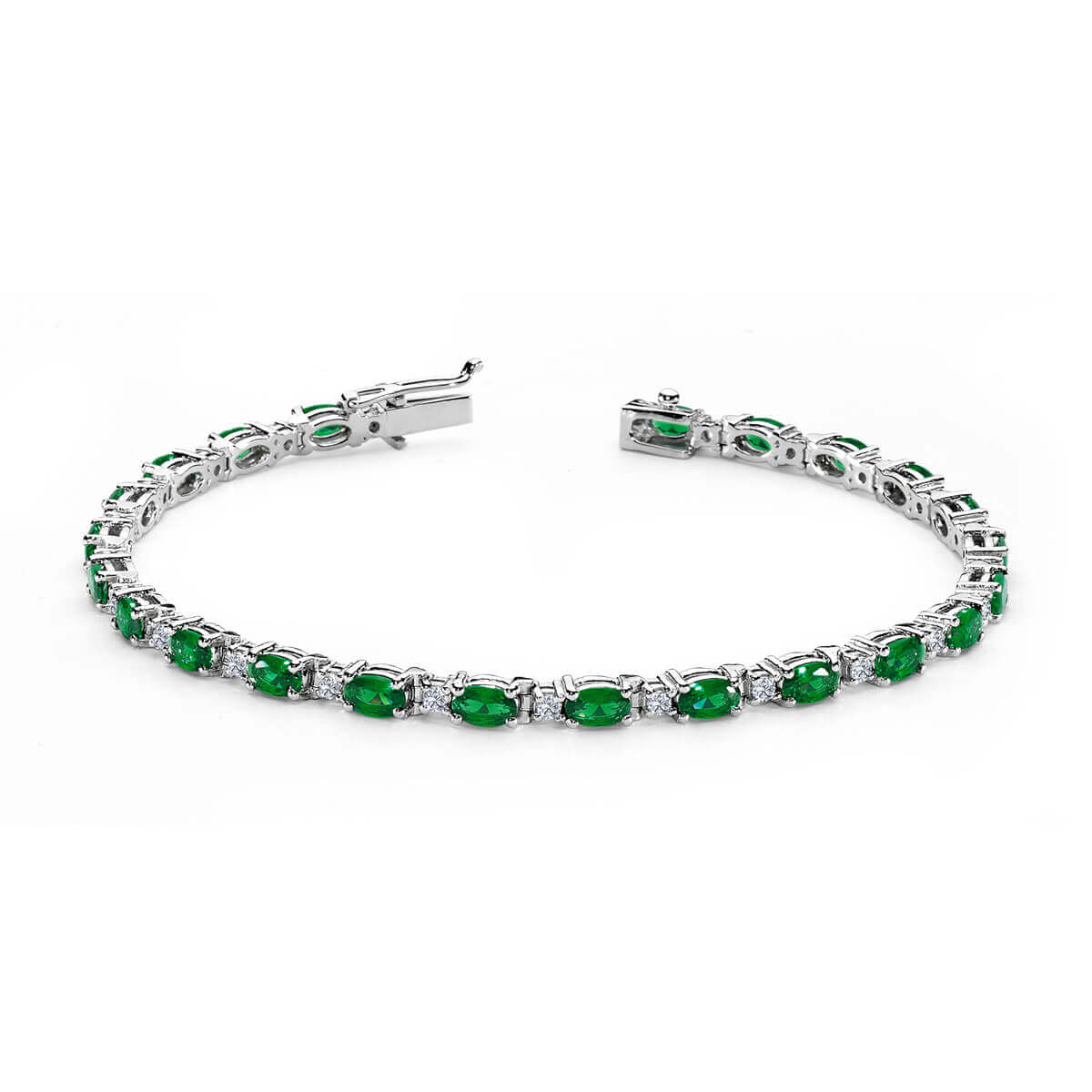 Diamond Oval Emerald Bracelet