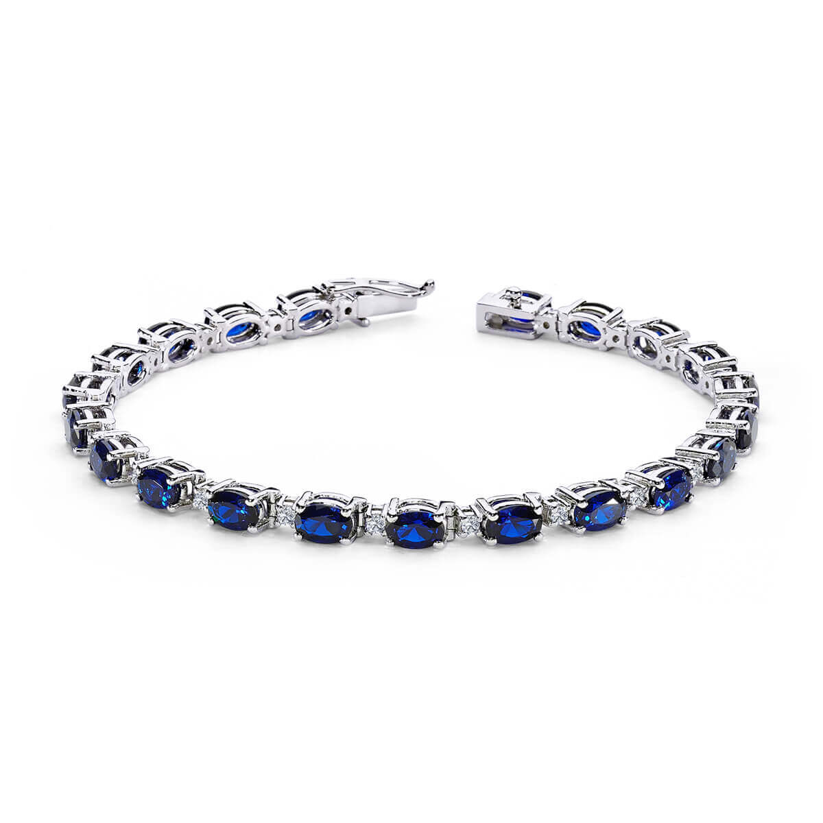 Diamond Oval Sapphire Bracelet