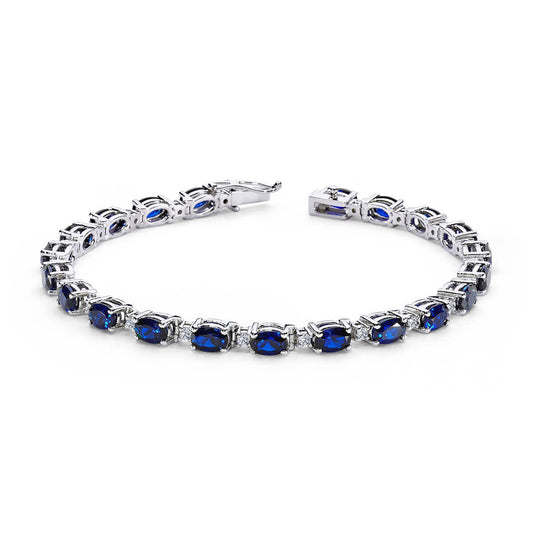 Diamond Oval Sapphire Bracelet