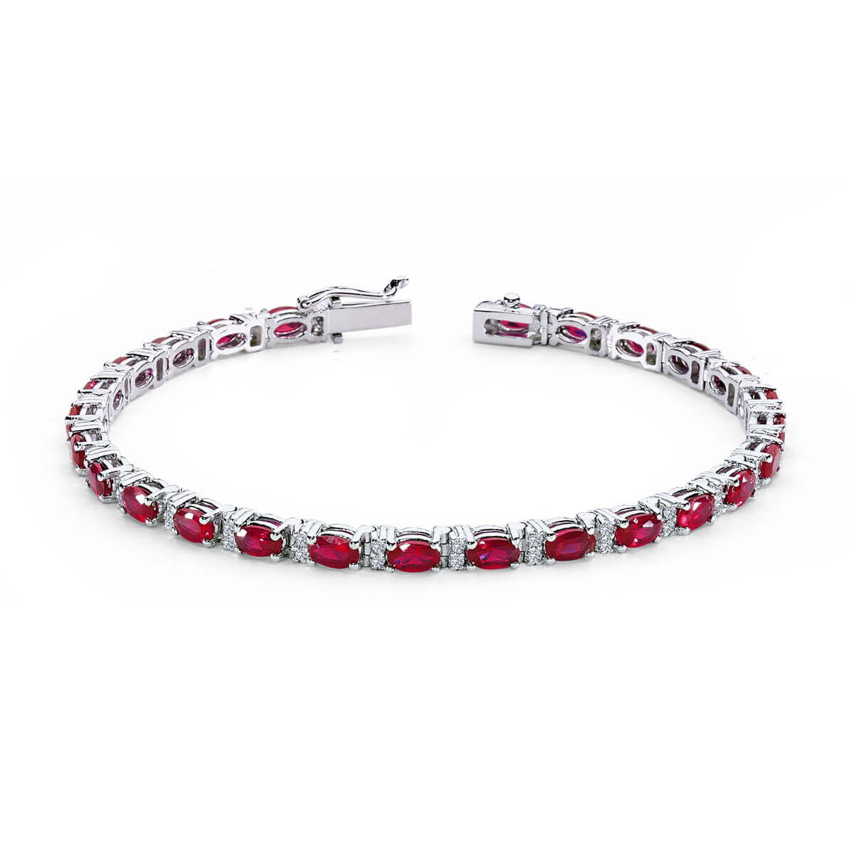 Diamond Oval Ruby Bracelet